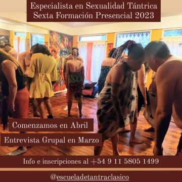 "ESPECIALISTA EN SEXUALIDAD TÁNTRICA"  SEXTA FORMACIÓN 2023 EN ARGENTINA.